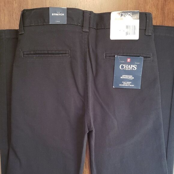 Chaps NWT Boy Approved School Wear Pants Black Size 10 Slim - Picture 5 of 8